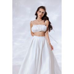 Set Áo Croptop Hai Dây Và Chân Váy Xòe Bồng Dáng Dài (bán lẻ) - YOYO SET - GOÛT DE JUN