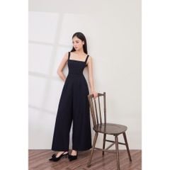 Jumpsuit Hai Dây Bảng To Cổ Vuông Quần Ống Rộng Trơn Đơn Giản Cho Nữ - ROMPER JUMP - GOÛT DE JUN