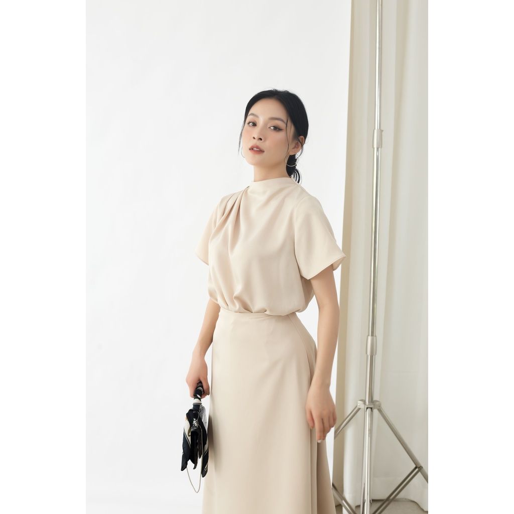 GOÛT DE JUN - Áo nữ lụa nhún vai  - Silen Top