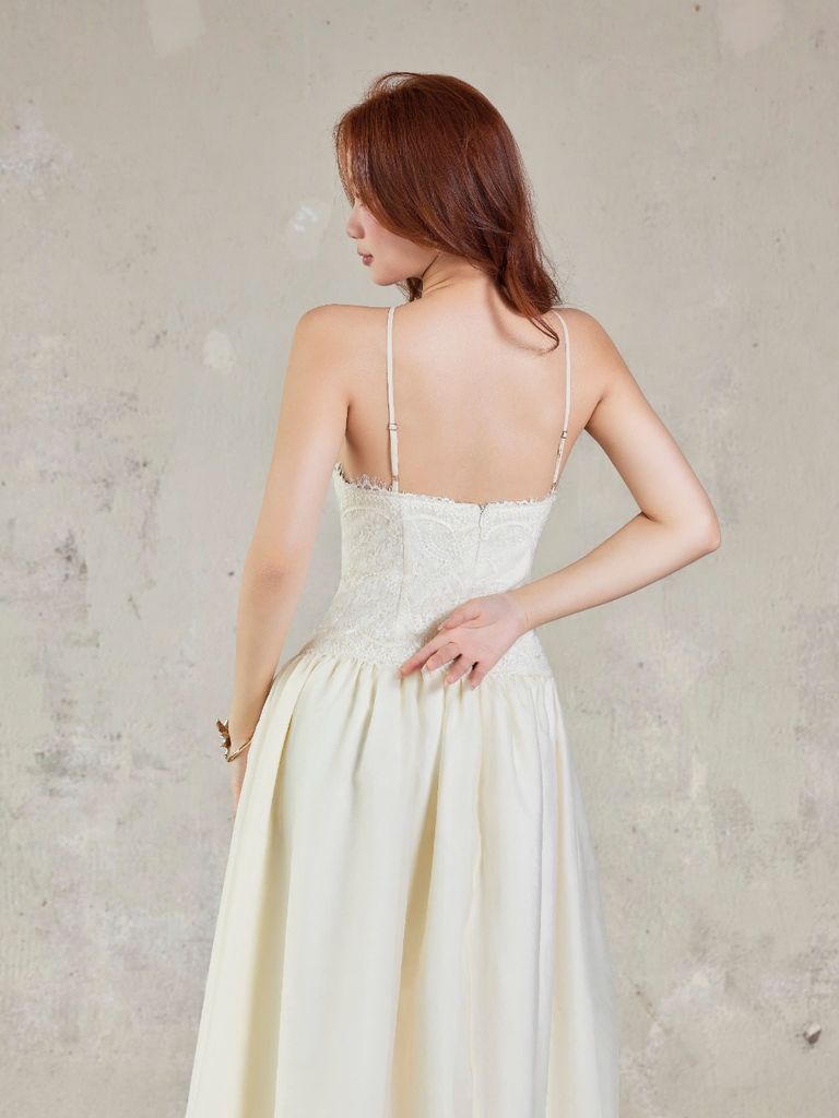 Đầm Nữ TOSKAR Maxi Cổ Yếm Dáng Xòe Dịu Dàng Duyên Dáng GOÛT DE JUN