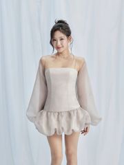 Đầm Nữ VIGLIO Hai Dây Dáng Bí Xòe Kèm Áo Choàng Sang Trọng GOÛT DE JUN