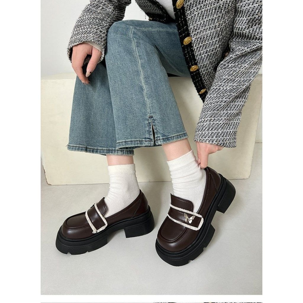 Giày Da Thời Trang Phong Cách Vintage cho Nữ (size lớn - nên lùi 1 size)- GOÛT DE JUN
