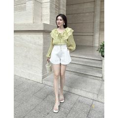 GOÛT DE JUN - Áo nữ thiết kế cổ bèo tay phồng - HEBE TOP