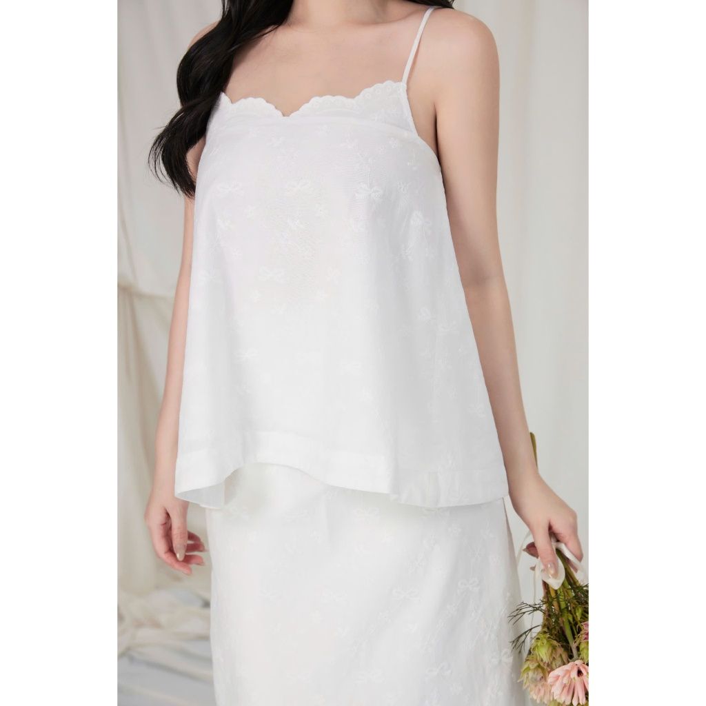 Set Bộ Nữ Thiết Kế Áo Hai Dây Mùa Hè Hai Dây Mix Chân Váy Dáng Dài Đi Biển -  SOFFE SET - GOÛT DE JUN