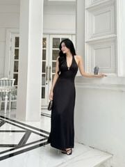 Đầm Nữ GREERSY Cổ Yếm V Chiết Eo Dáng Dài Xòe Hở Lưng Sang Trọng GOÛT DE JUN