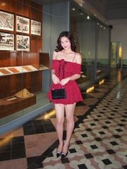 Đầm Nữ Mini Trễ Vai Form Bí Chất Liệu Tweed Sang Trọng - LIURI DRESS - GOÛT DE JUN