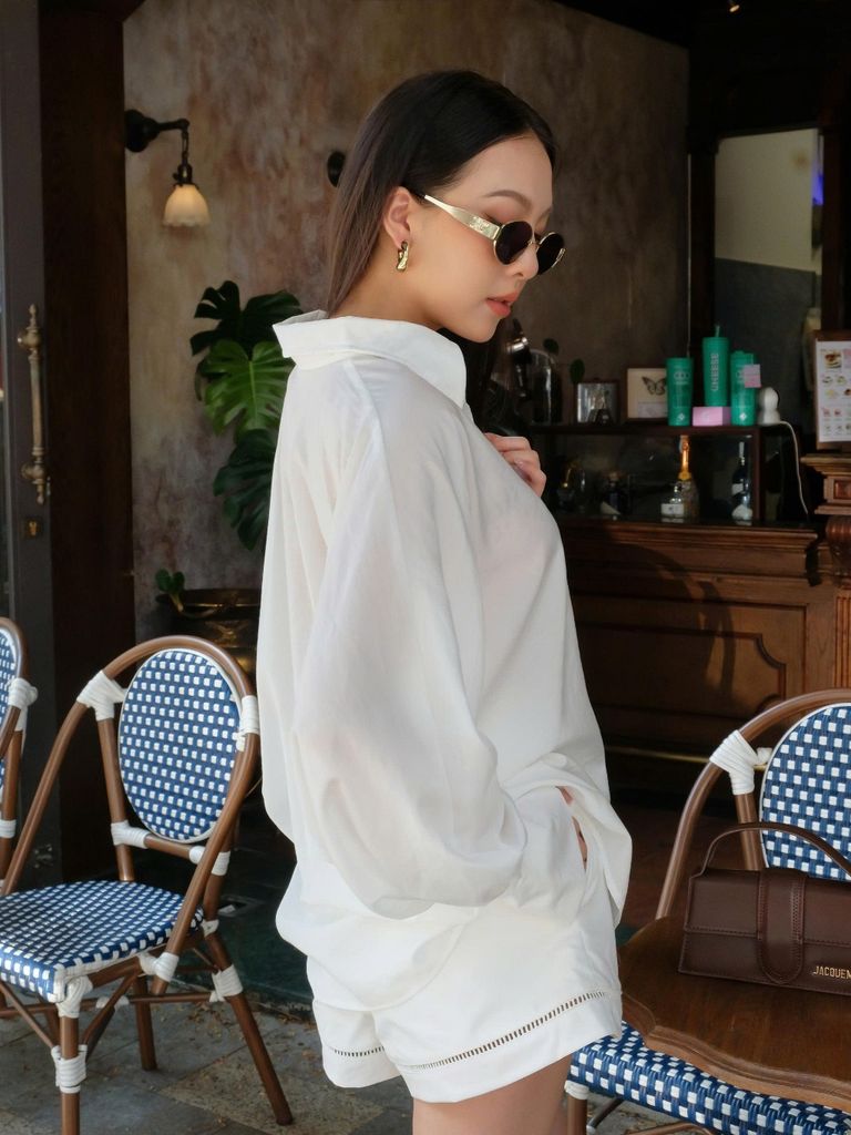 Áo Sơ Mi Nữ ELLIOS Phối Cúc Nữ Tính GOÛT DE JUN