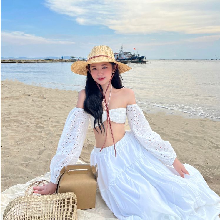 GOÛT DE JUN - Áo Croptop Nữ Trễ Vai Tay Phồng - MILA TOP