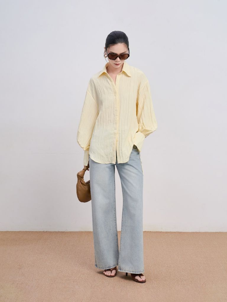 Quần Jeans Nữ FINRIC Wash Ống Suông Basic GOUT DE JUN