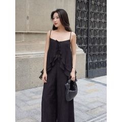 Set Áo Nữ Mùa Hè Hai Dây Bèo Xòe Đính Nơ và Quần Dài Ống Rộng - JOAN SET - GOÛT DE JUN