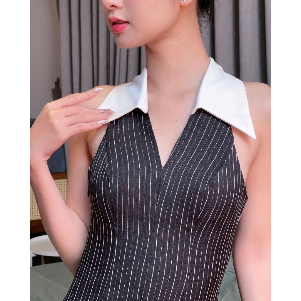 Đầm Nữ Dài Thiết Kế Cổ Trụ Sơ Mi Thanh Lịch Nữ Tính - HELGA DRESS - GOÛT DE JUN