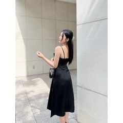 Đầm nữ thiết kế hai dây dáng dài phối nhún ngực tiểu thư ARIEL DRESS - GOÛT DE JUN