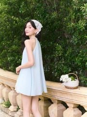 GOUT DE JUN Váy Nữ Cổ Yếm Chất Voan Xốp Rũ Mềm FEWSY DRESS Đầm Form Suông Thanh Lịch