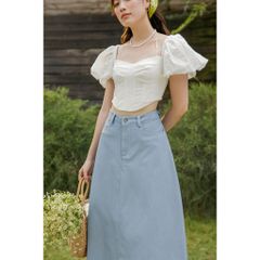 GOÛT DE JUN - Áo Croptop Tay Phồng Nữ Tính - SYLEE TOP