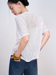 Áo Nữ Hoa Văn ZAYSID Tay Ngắn Mùa Hè Kèm Áo Bra GOÛT DE JUN