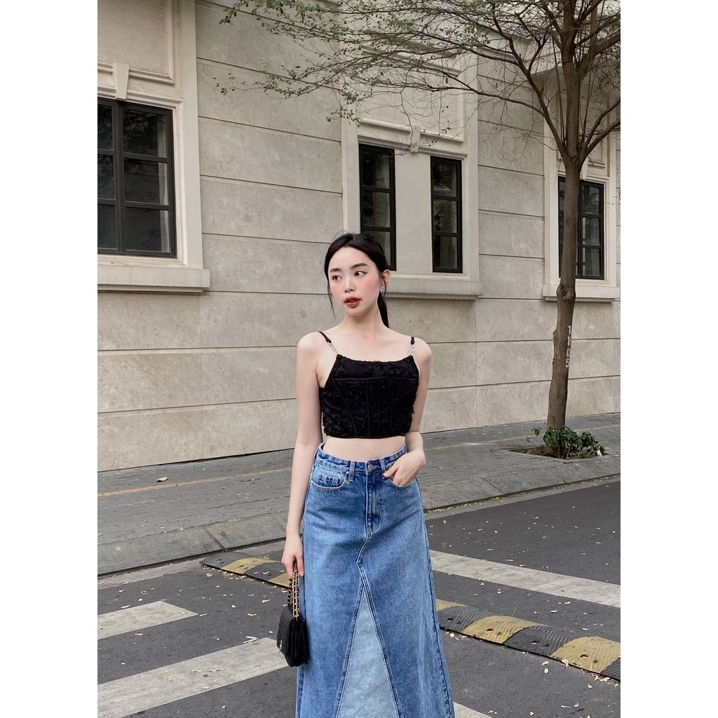 Áo Croptop Corset Hai Dây - MABELL TOP - GOÛT DE JUN