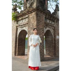 Áo Dài Nữ Truyền Thống Freesize Vân Hoa Nổi (không kèm quần) - KHÁNH YÊN - GOÛT DE JUN