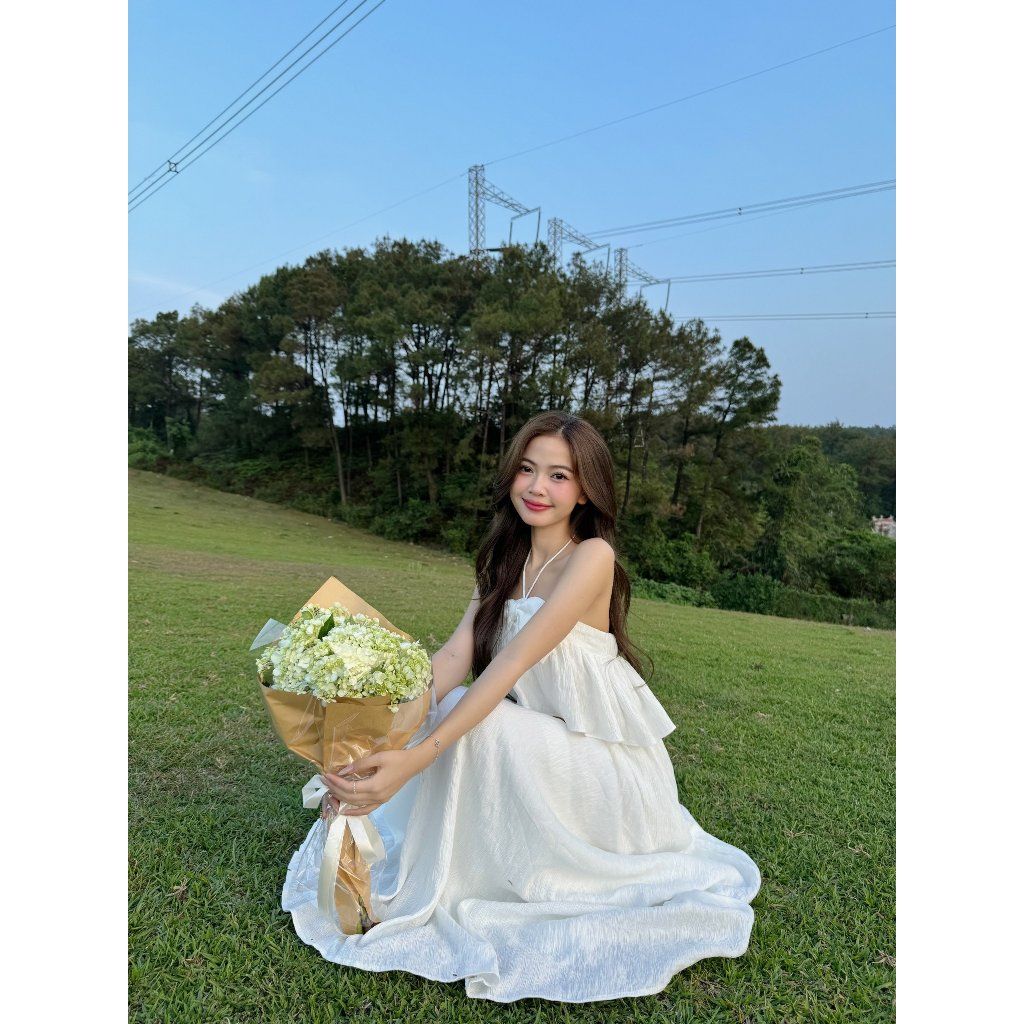Set Áo Croptop Cột Nơ Mùa Hè Phối Chân Váy Dài (bán lẻ) - WASSI SET - GOÛT DE JUN
