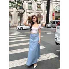 Áo Croptop Nữ Tay Phồng Phối Ren Nữ Tính - KAHIN TOP - GOÛT DE JUN