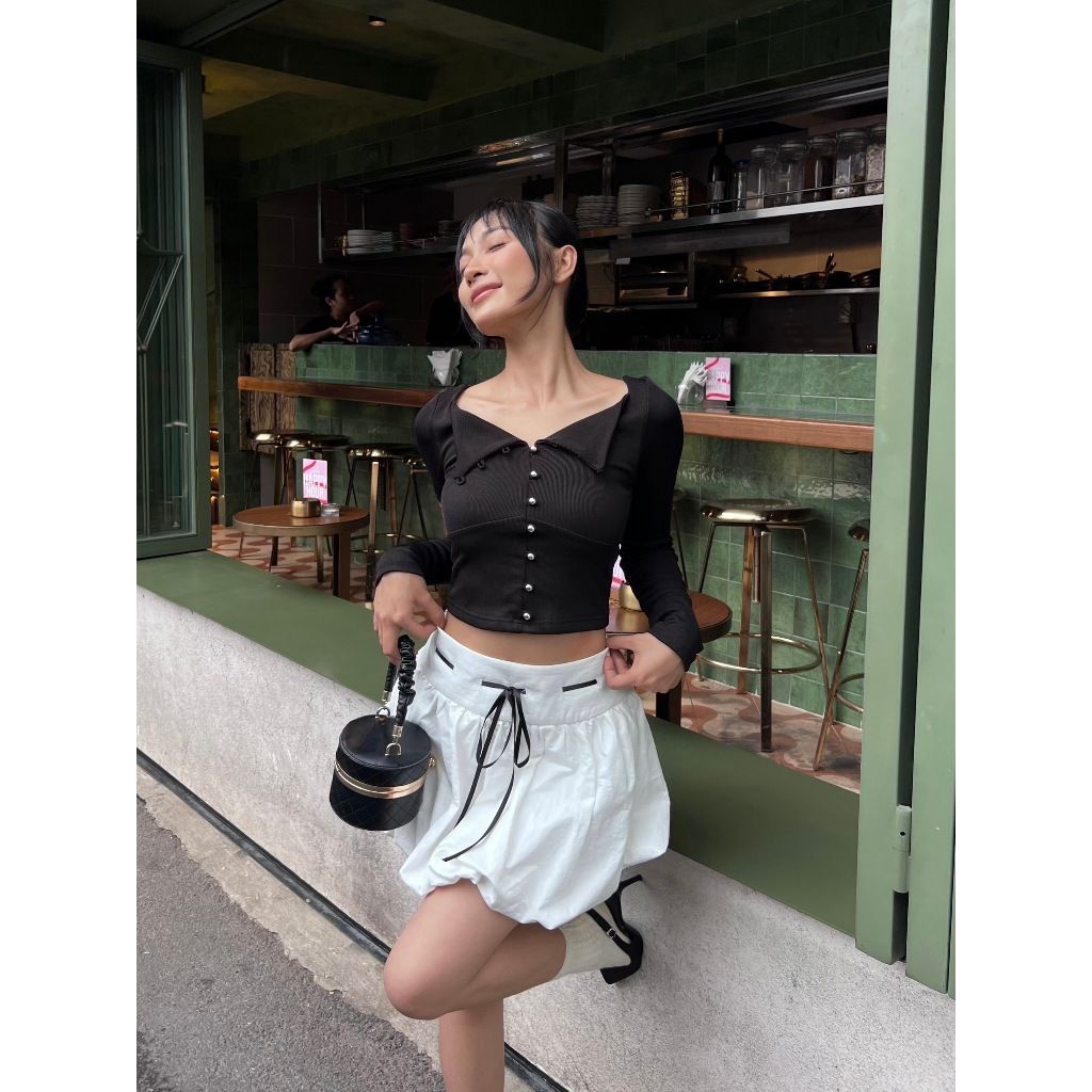 Chân Váy Nữ Thiết Kế Dáng Bí Ngắn Thắt Nơ Năng Động - JOLIC SKIRT - GOÛT DE JUN