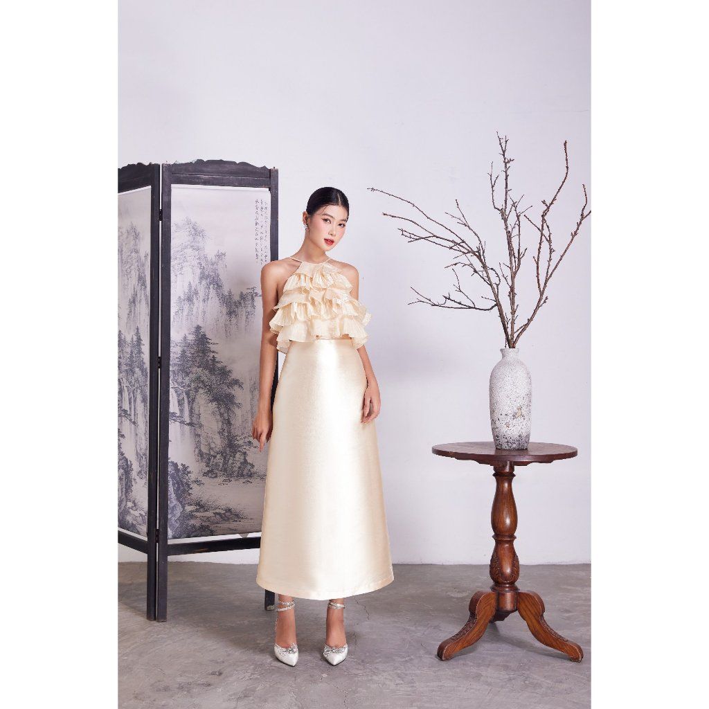 Chân Váy Nữ Dáng Dài Tafta Đứng Form Sang Trọng (Không kèm áo) - KYO SKIRT - GOÛT DE JUN
