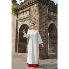 Áo Dài Nữ Truyền Thống Freesize Vân Hoa Nổi (không kèm quần) - KHÁNH YÊN - GOÛT DE JUN