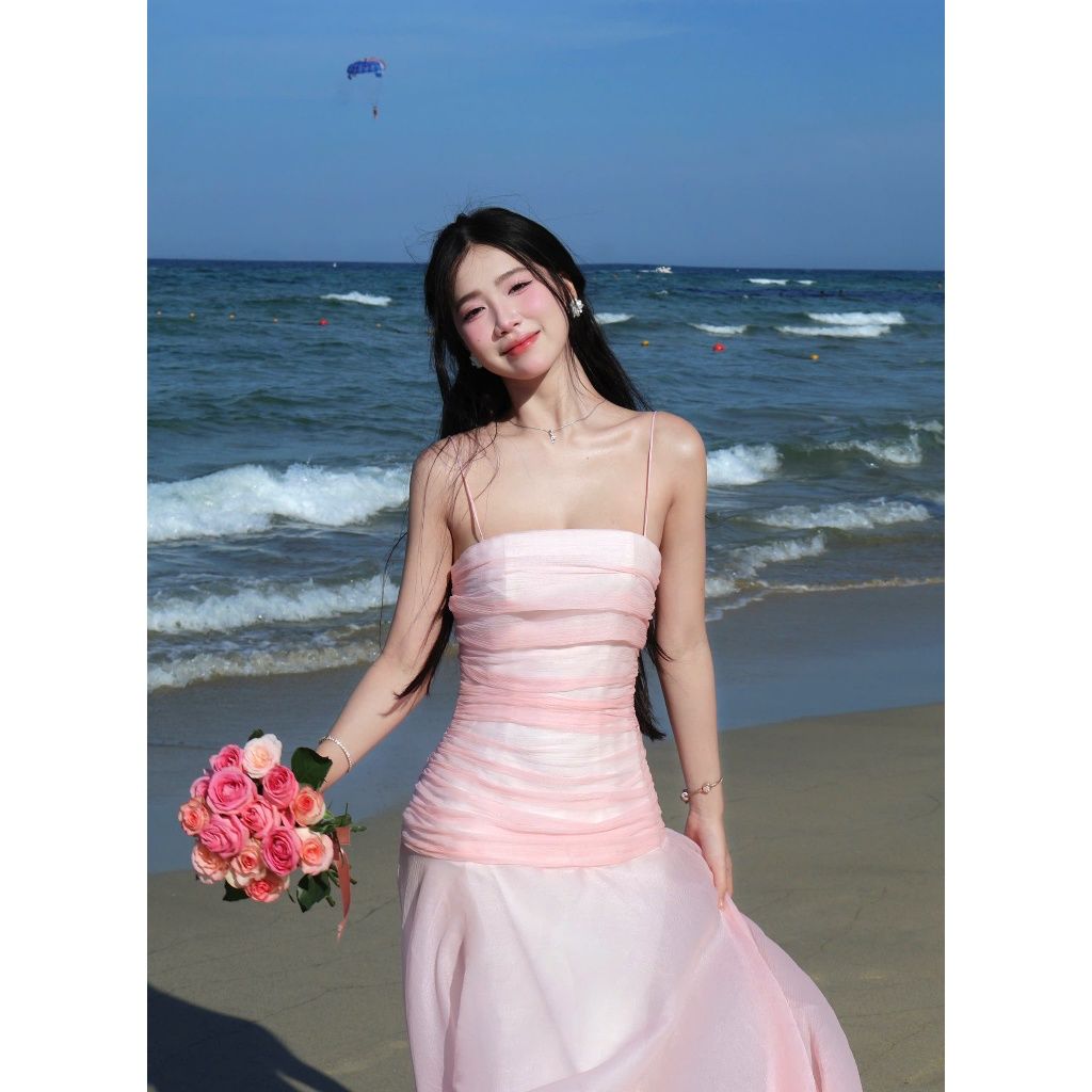 Đầm Nữ Maxi Ôm Body Hai Dây Nhún Eo Dáng Xòe Tôn Dáng - OTANI DRESS - GOÛT DE JUN