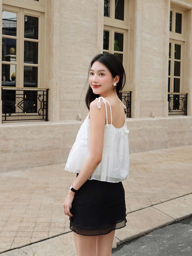 Áo Nữ WIROYS Hai Dây Mùa Hè Xếp Ly Dễ Thương GOUT DE JUN