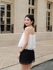 Áo Nữ WIROYS Hai Dây Mùa Hè Xếp Ly Dễ Thương GOUT DE JUN