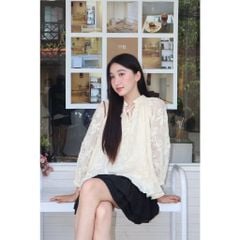 Áo Ren Hoa Nữ Freesize Tay Phồng Nữ Tính - LIZ TOP -  GOÛT DE JUN