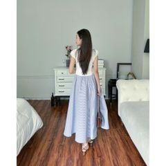 Chân Váy Nữ Form Dài Xoè Kẻ Sọc Basic - BIAN SKIRT - GOÛT DE JUN