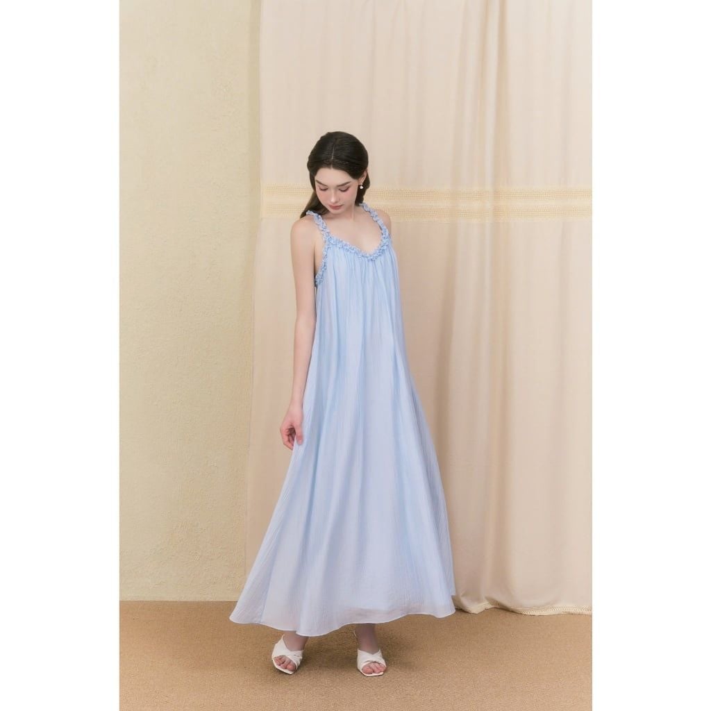 Đầm Nữ MAHIK DRESS 2 Dây Xoắn Bèo Form Maxi Đi Biển GOUT DE JUN