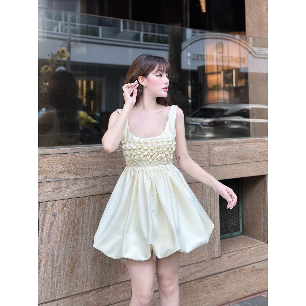 Đầm Nữ Thiết Kế Nhún Ngực Hở Lưng Dáng Bí Năng Động - LERRY DRESS - GOÛT DE JUN