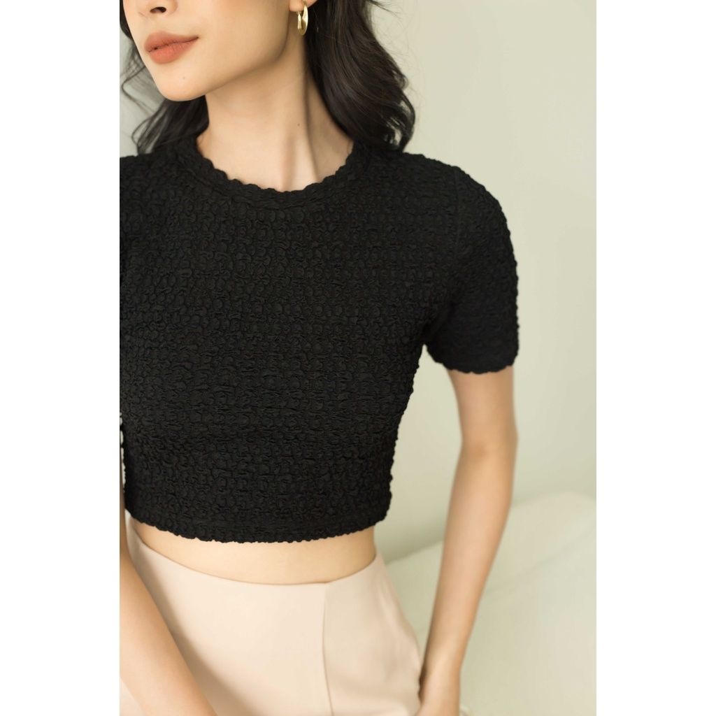 GOÛT DE JUN - Áo thun croptop nữ vải xốp - Pory Top