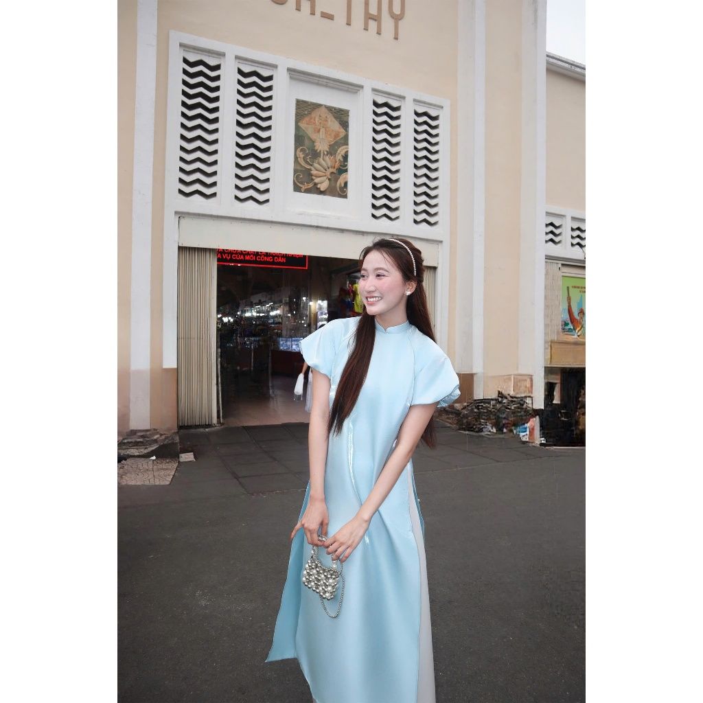 Áo Dài Nữ Tay Phồng Chất Liệu Organza Dễ Thương (Không kèm quần) - MỘC SƯƠNG  - GOÛT DE JUN