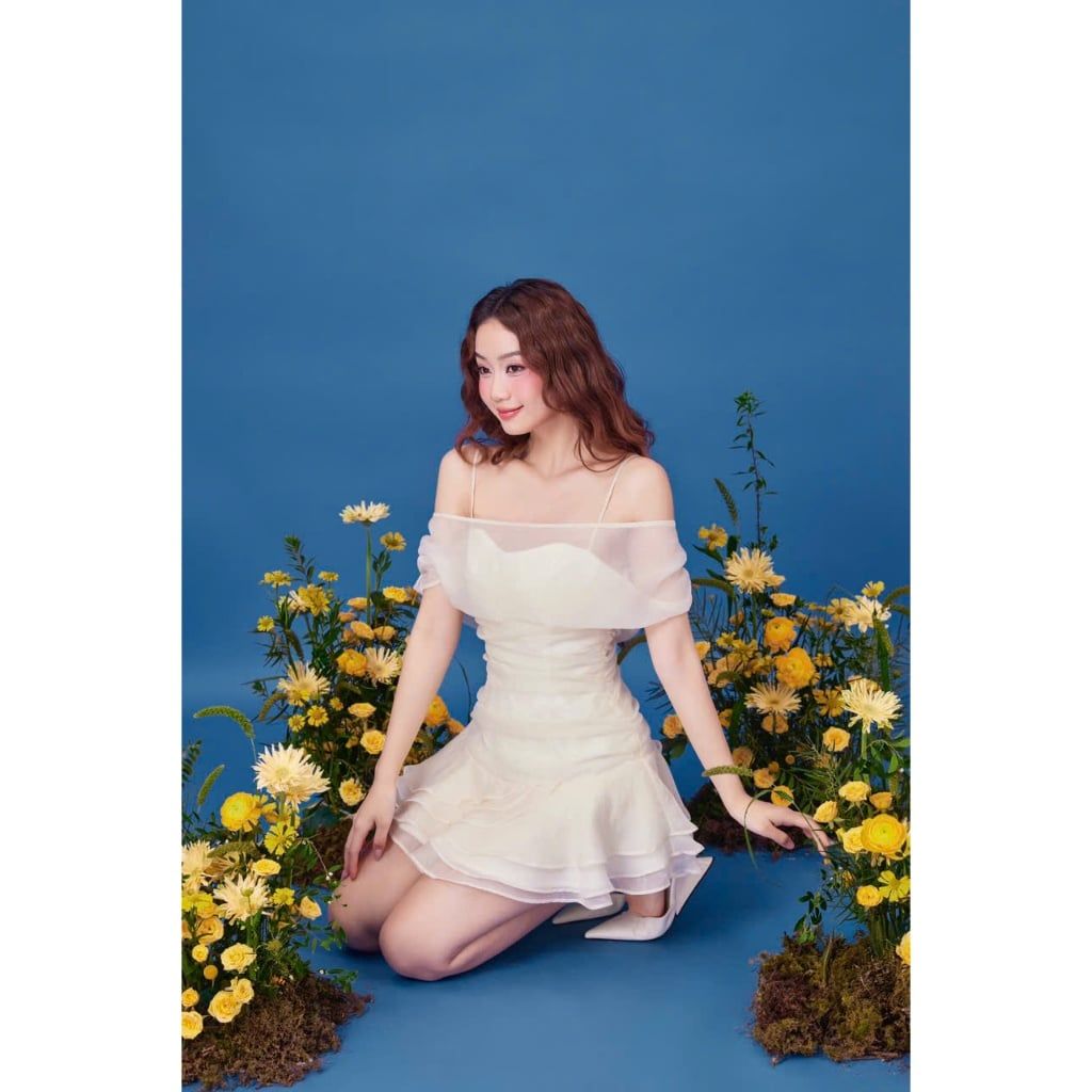 Đầm Dự Tiệc 2 Dây Phối Lưới Thiết Kế Tùng Xòe Tầng - KIERA DRESS - GOÛT DE JUN