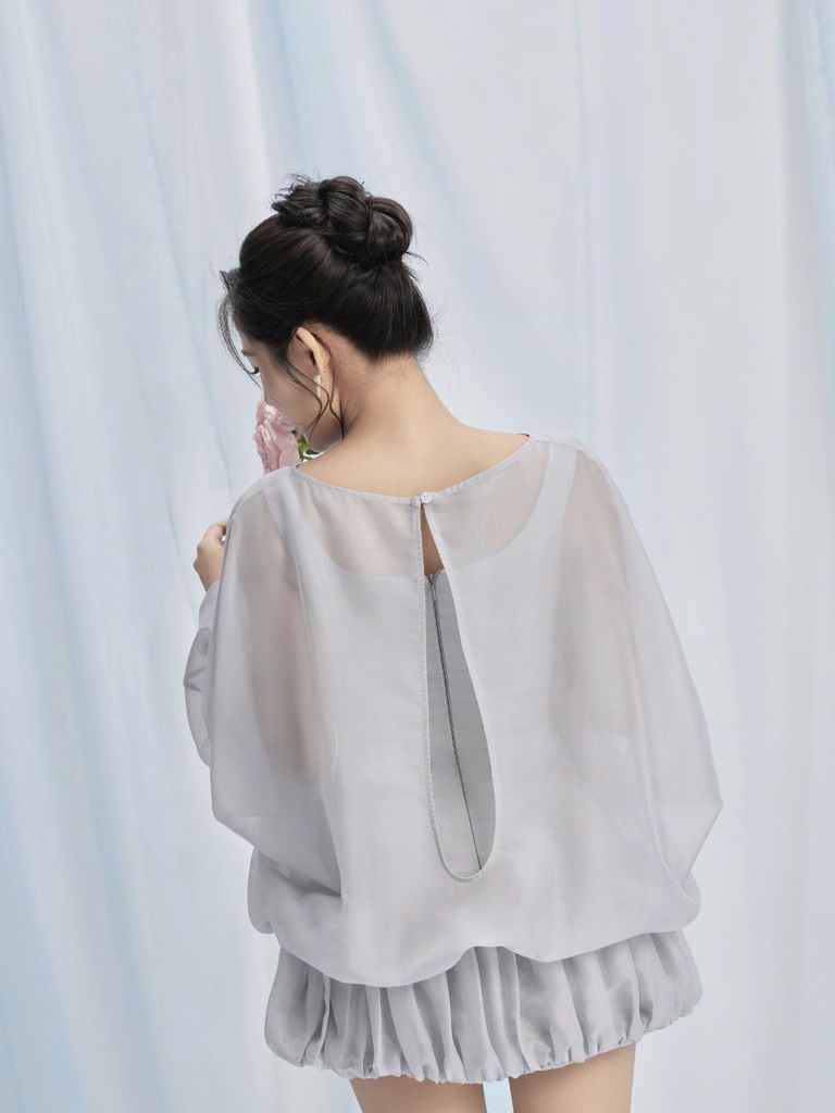 Đầm Nữ ARRIAL Voan Tơ Tay Phồng Cánh Dơi Sang Trọng Dự Tiệc GOÛT DE JUN