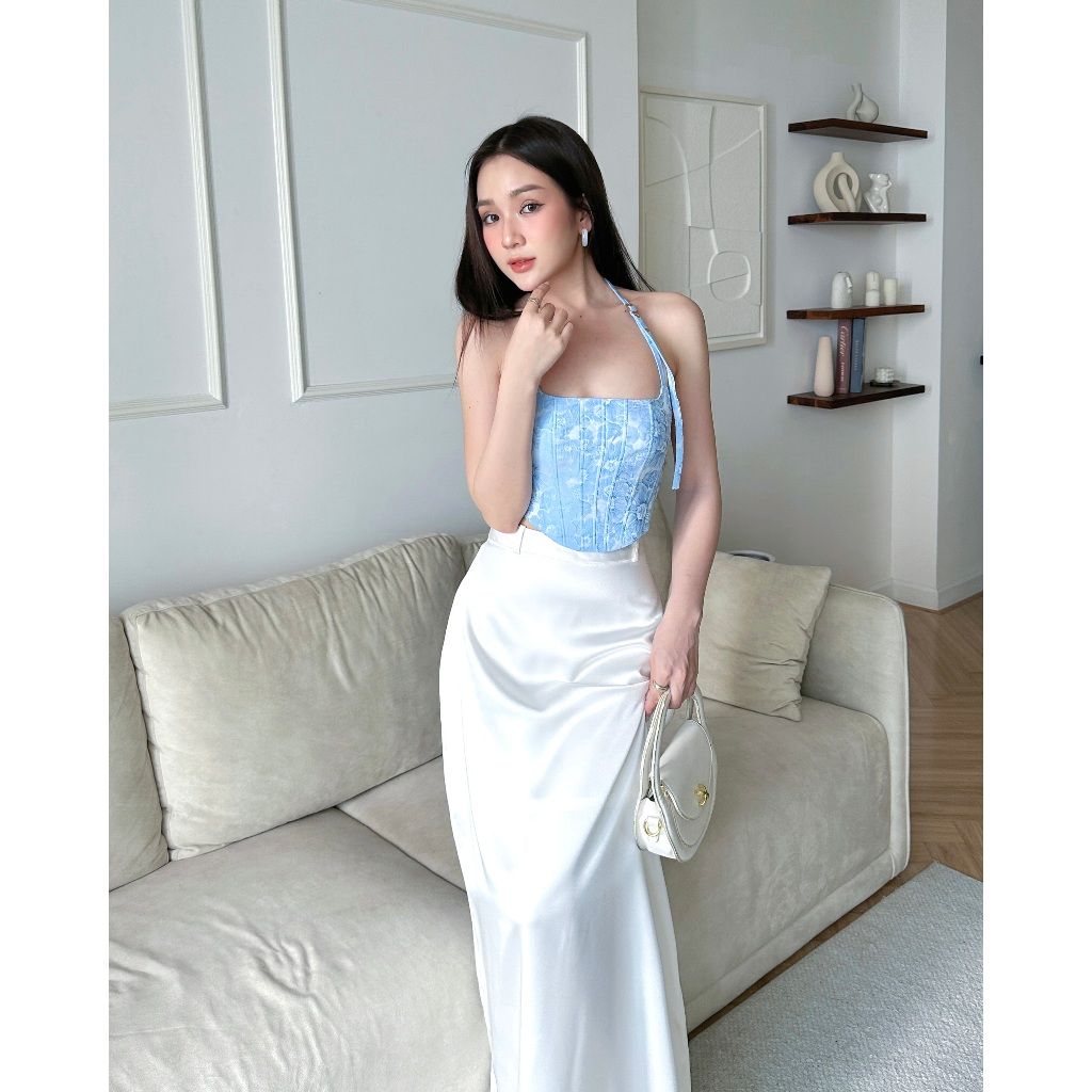 Áo Croptop Gấm Thiết Kế Corset Tôn Dáng Thời Trang Dành Cho Nữ - FEMEI TOP - GOÛT DE JUN