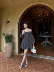 Đầm Nữ JURSO Tay Dài Trễ Vai Thanh Lịch GOÛT DE JUN