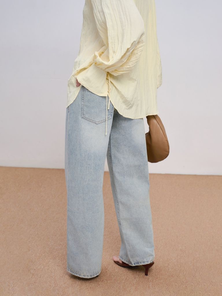 Quần Jeans Nữ FINRIC Wash Ống Suông Basic GOUT DE JUN