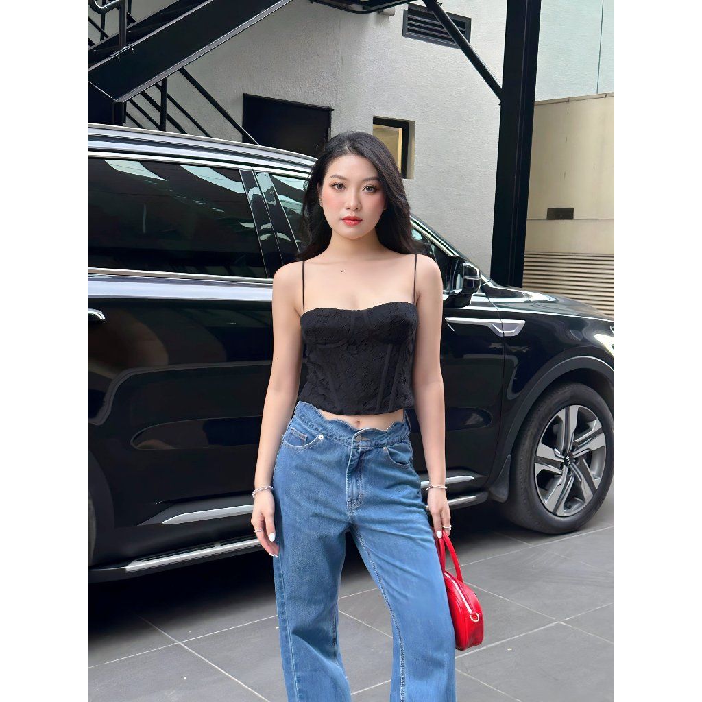 Áo Croptop 2 Dây Dáng Corset Sexy - ZIEL TOP - GOÛT DE JUN