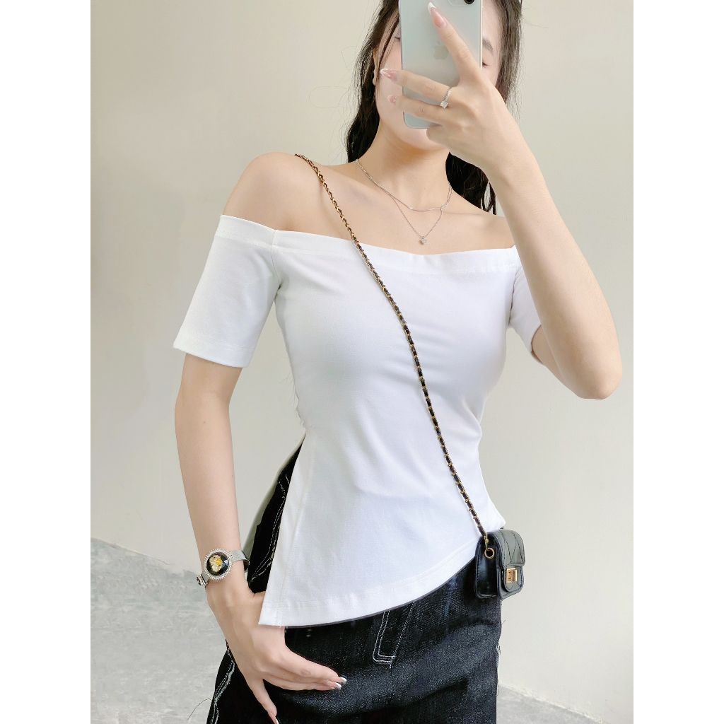 Áo Nữ Trễ Vai Vạt Xéo Hot Trend - LANA TOP - GOÛT DE JUN