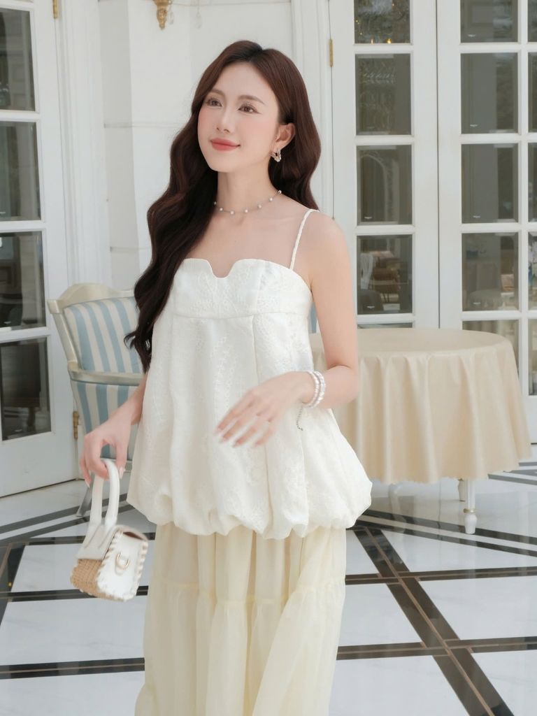 Áo Kiểu Nữ YAGHAN TOP 2s Form Bí Ngô Dễ Thương GOUT DE JUN