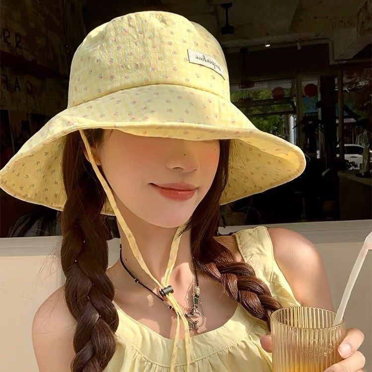 Mũ Vành Nữ Che Nắng Màu Sắc Caro Hoa Nhí Xuân Hè Đi Biển Nổi Bật - GOÛT DE JUN