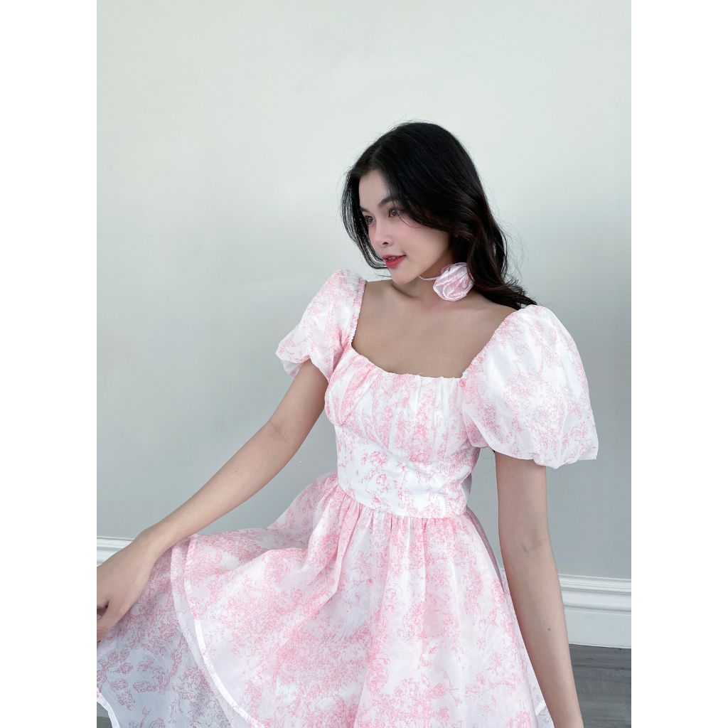 Đầm Nữ Xòe Hai Tầng Tiểu Thư (Tặng Kèm Hoa) - WINNY DRESS - GOÛT DE JUN