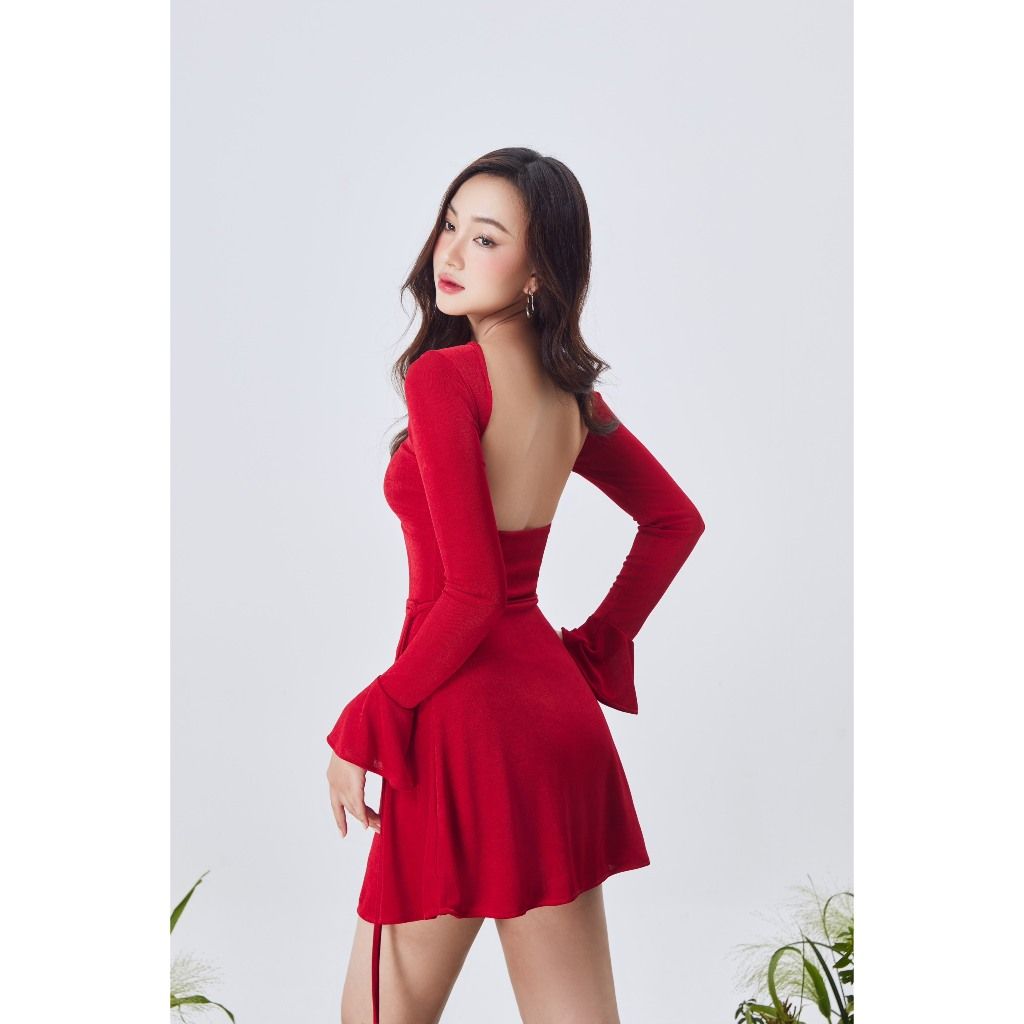 Đầm Body Nữ Tay Dài Hở Lưng Form Xòe Tôn Dáng - DOWY DRESS - GOÛT DE JUN