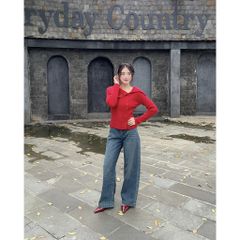 Quần Jeans Nữ Ống Rộng BASIC Thời Trang - REINA JEAN - GOÛT DE JUN