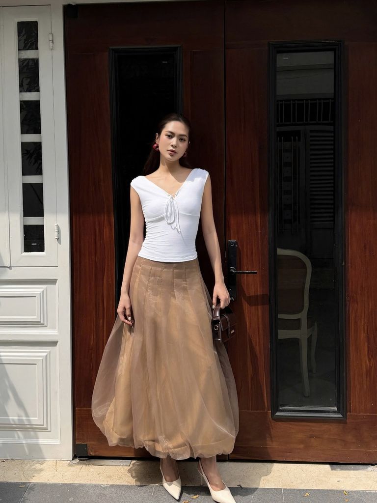 Chân Váy Nữ VERMIS Dáng Bí Dài Nữ Tính GOÛT DE JUN