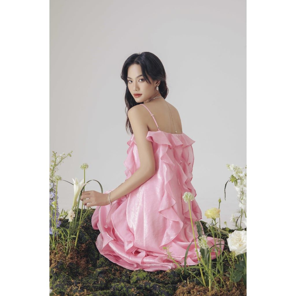 Đầm Maxi Hai Dây Phối Bèo MELI DRESS - GOÛT DE JUN
