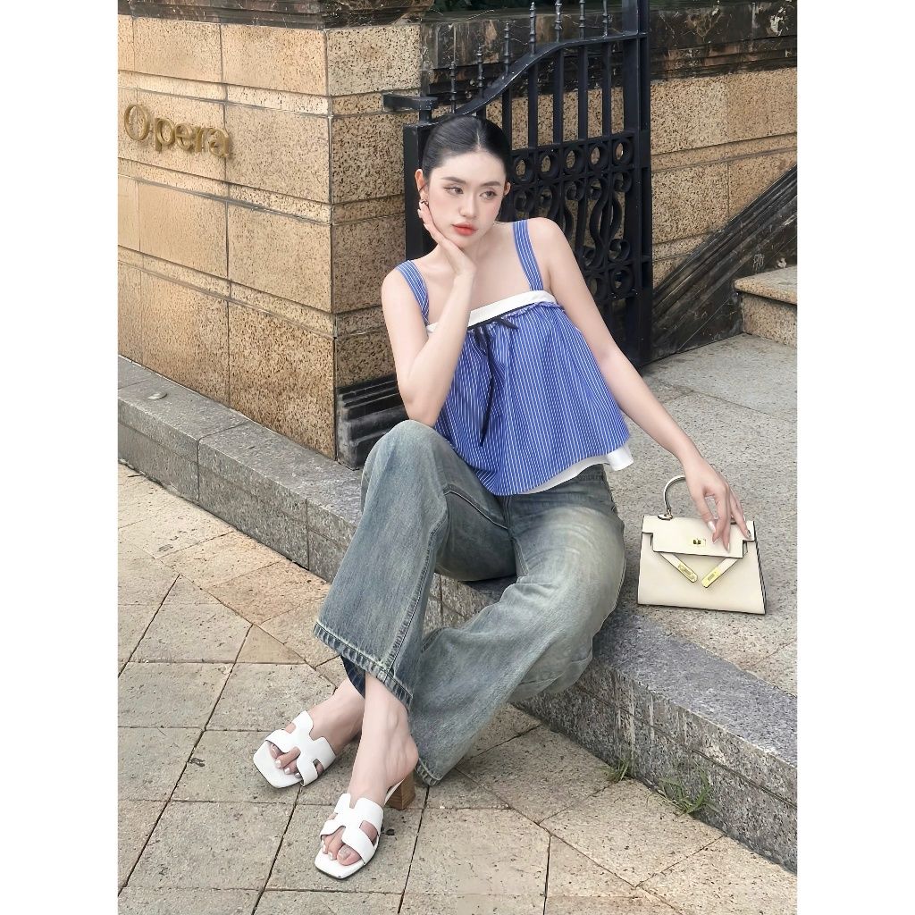 Quần Jeans Nữ Ống Rộng BASIC Thời Trang - TRAFFY JEAN - GOÛT DE JUN